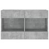 vidaXL TV Wall Cabinet Concrete grey Engineered wood, Glass Medium