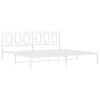 vidaXL Bed Frame White Steel Full Bed Frame Rectangular Modern
