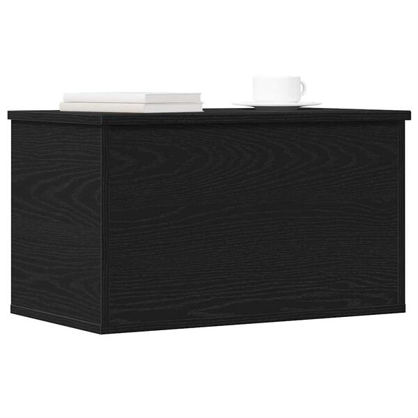 vidaXL Storage Box Black Oak 23.62 x 13.78 x 13.78 in Engineered Wood
