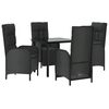 vidaXL Garden Dining Set Black