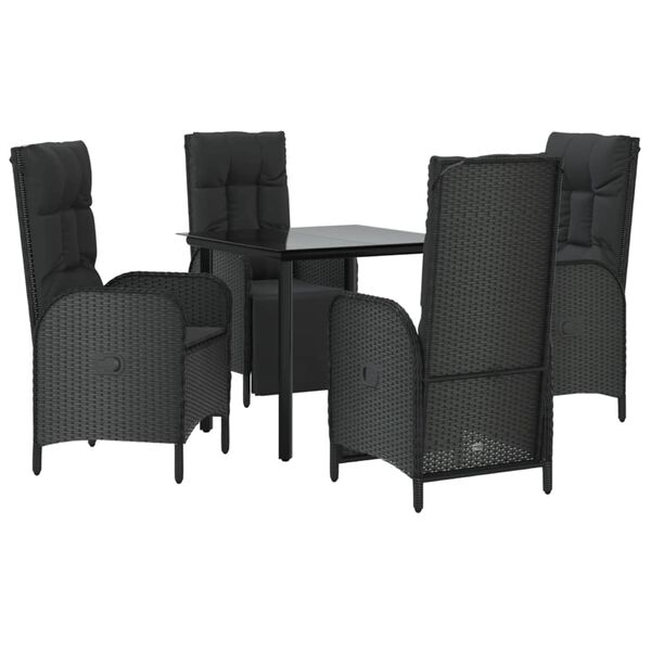 vidaXL Garden Dining Set Black