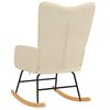 vidaXL Rocking Chair Cream Polyester Standard Ergonomic Rocking Chair