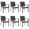 vidaXL Garden Dining Set Black with cream cushions