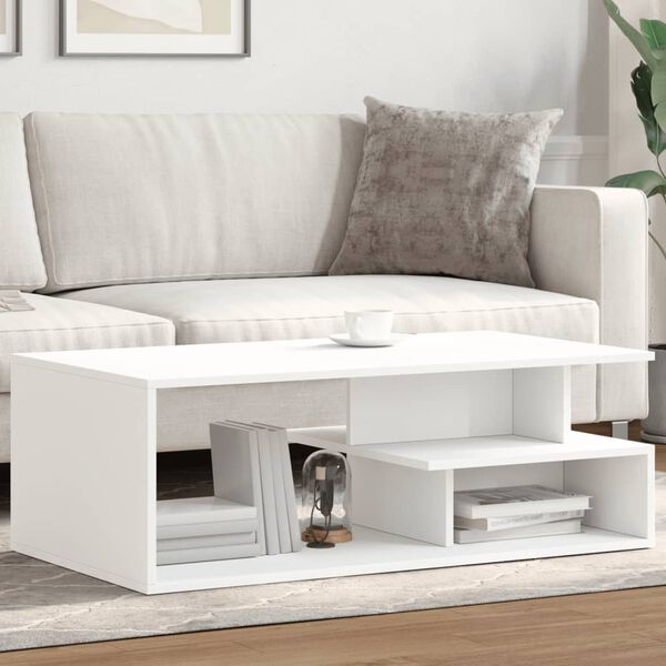 vidaXL Coffee Table White Engineered wood 40.2 x 21.7 x 13.8 in