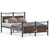 vidaXL Bed Frame Smoked oak Engineered wood and steel Double Bed Frame