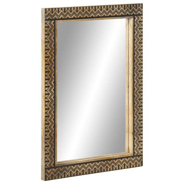 vidaXL Bathroom Mirror Black Solid Mango Wood, Glass 19.7 x 27.6 in