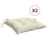 vidaXL Chair Cushion Set of 2 Cream White Oxford Fabric, PP hollow fiber