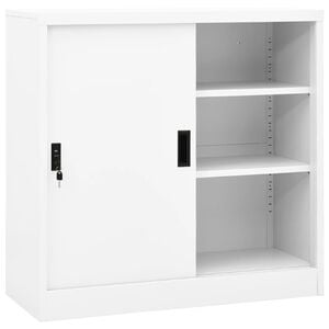 vidaXL Office Cabinet White Steel 35.4 in x 15.7 in x 35.4 in