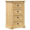 vidaXL Bedside Cabinet Honey Pine Solid Pine Wood, Engineered Wood, Metal