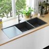 vidaXL Handmade Kitchen Sink Black Stainless Steel
