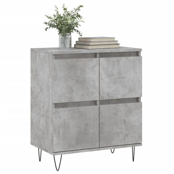 vidaXL Sideboard Concrete grey Engineered wood and iron Medium Sideboard