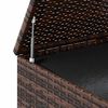 vidaXL Cushion Box Brown PE Rattan, Powder-Coated Steel