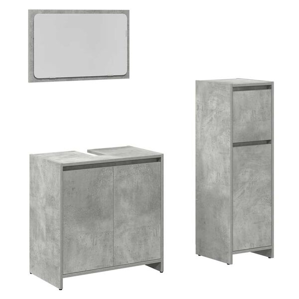 vidaXL Bathroom Furniture Set Concrete Grey Engineered Wood Medium
