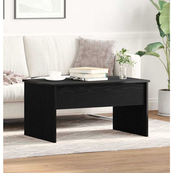 vidaXL Coffee Table Black Oak 31.50 x 19.88 x 16.34 in Engineered Wood