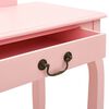 vidaXL Dressing Table with Stool Pink 25.6x14.2x50.4" Paulownia Wood MDF