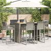 vidaXL Garden Bar Set Gray PE Rattan Large UV-resistant materials