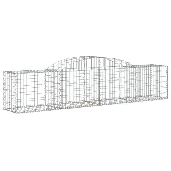 vidaXL Gabion Basket Set of 7 Silver Galvanized Iron Large Durable