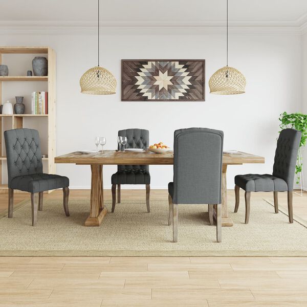 vidaXL Dining Chair Set of 4 Grey