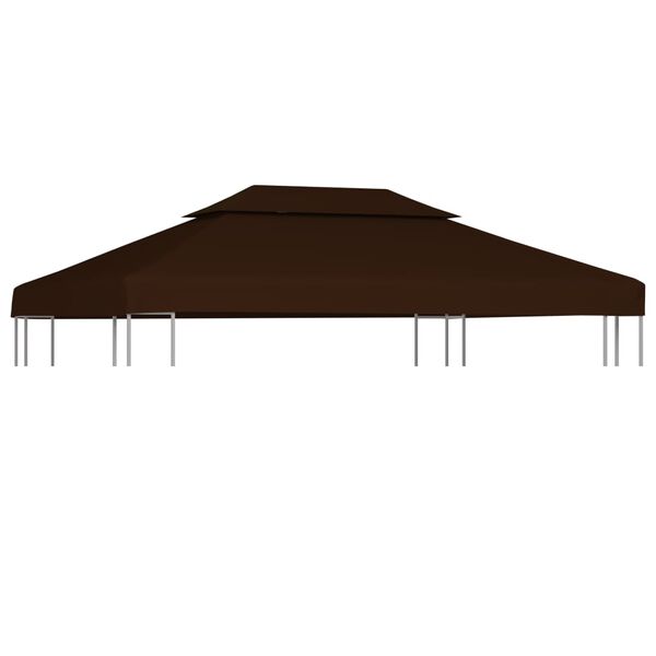 vidaXL 2-Tier Gazebo Top Cover 9.1 oz/yd² 13.1'x9.8' Brown