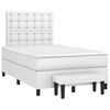 vidaXL Box Spring Bed White Faux leather Double Height-Adjustable