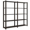 vidaXL 5-Tier Storage Rack Black 66.9x15.0x66.9" Solid Wood Pine