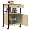 vidaXL Kitchen Trolley Sonoma Oak 22"x16.9"x35.2" Engineered Wood