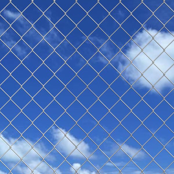 vidaXL Chain Link Fence with Posts Spike Galvanized Steel 49.2'x3.3'