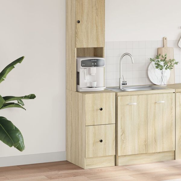vidaXL Kitchen Cabinet Sonoma Oak 13.8"x19.7"x70.9" Engineered Wood