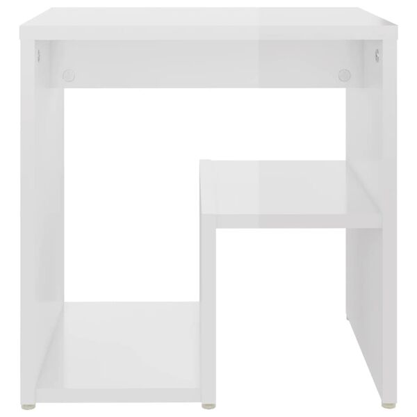 vidaXL Bed Cabinet High gloss white Engineered wood 15.7x11.8x15.7 in