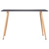 vidaXL Dining Table Grey and Oak MDF and Steel 47.2 in long, 23.6 in wide