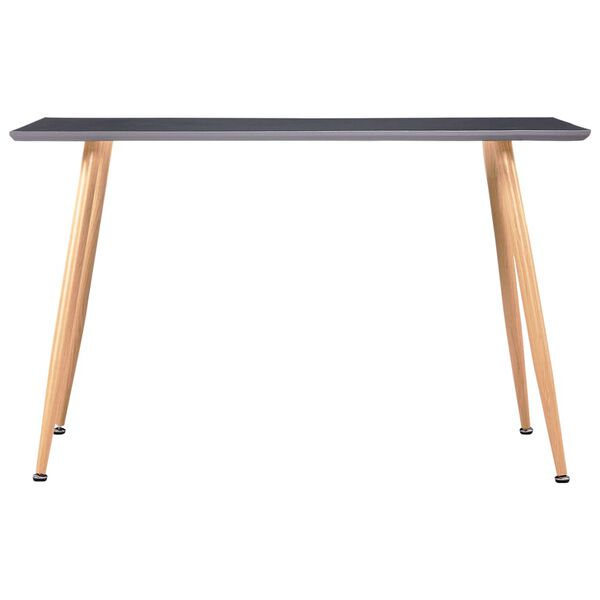 vidaXL Dining Table Grey and Oak MDF and Steel 47.2 in long, 23.6 in wide