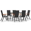 vidaXL Garden Dining Set Black and Brown