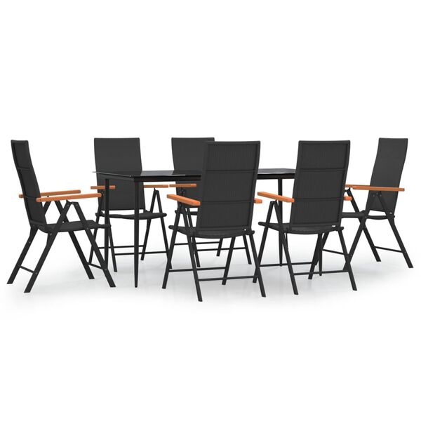 vidaXL Garden Dining Set Black and Brown