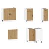 vidaXL Kitchen Cabinet Set Artisan Oak Engineered Wood and Glass Large