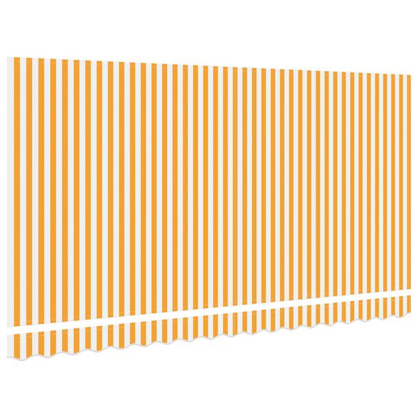 vidaXL Awning Replacement Fabric Yellow and White 149.61 x 76.77 in