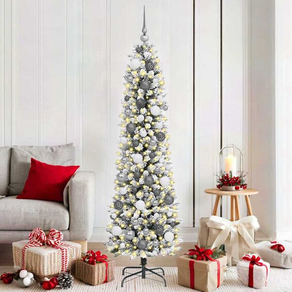 vidaXL Artificial Christmas Tree with 300 LEDs White 70.87 in
