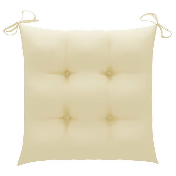 vidaXL Garden Chair Set of 4 Cream White Cushions