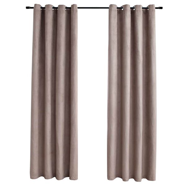 vidaXL Blackout Curtains with Metal Rings 2 pcs Taupe 55.1x68.9"
