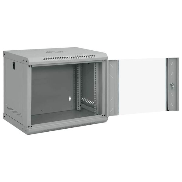 vidaXL Network Cabinet with Storage Gray 53 x 45 x 45 cm Steel