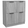 vidaXL Sideboard Set of 2 Grey Sonoma Engineered Wood Medium Sideboard