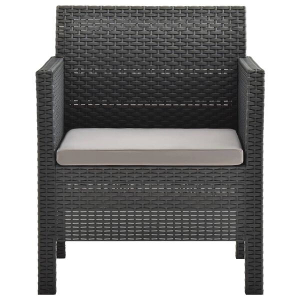vidaXL Garden Lounge Set Anthracite Polypropylene with rattan look