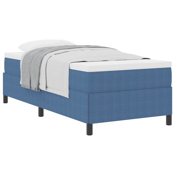 vidaXL Box Spring Bed Blue 39.37 x 78.74 in Velvet