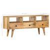 vidaXL TV Cabinet Natural wood grain Solid Mango Wood Medium TV Cabinet
