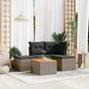 vidaXL Garden Sofa Set Gray Poly Rattan Medium Modular Garden Sofa Set