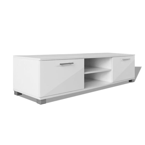 vidaXL TV Stand High-gloss white Engineered wood, MDF 47.2x15.9x13.8 in