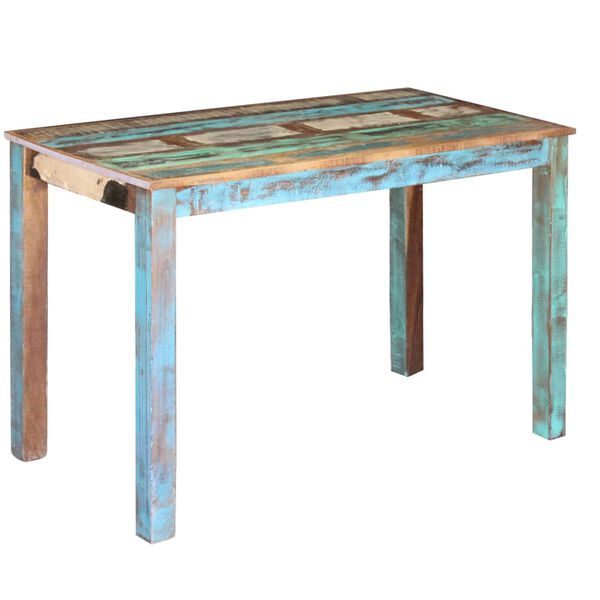 vidaXL Dining Table Multicolor Solid reclaimed wood 45.3 x 23.6 x 29.9 in