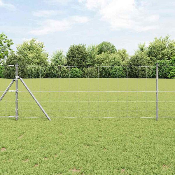 vidaXL Field Fence Silver 328.08 x 2.62 ft Galvanised steel