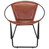 vidaXL Chair Brown Genuine goat leather, Powder-coated steel Medium