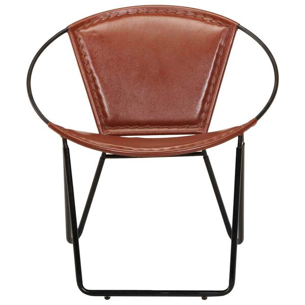vidaXL Chair Brown Genuine goat leather, Powder-coated steel Medium