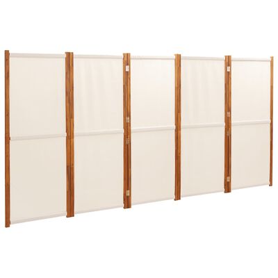 vidaXL 5-Panel Room Divider Cream White 137.8"x70.9"